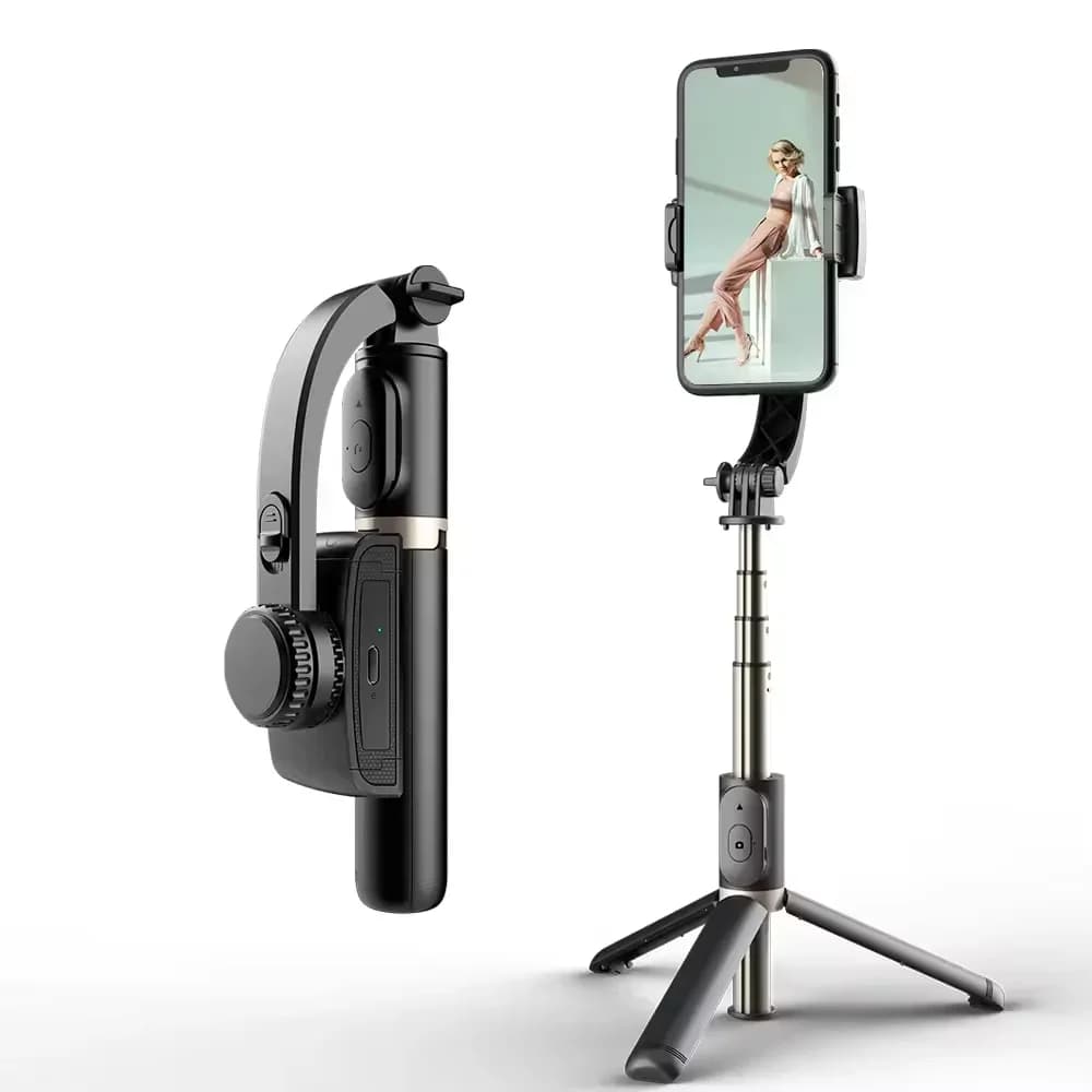 Q08 Asta per Selfie con Stabilizzatore Monoassiale, Supporto Universale per Riprese Orizzontali e Verticali