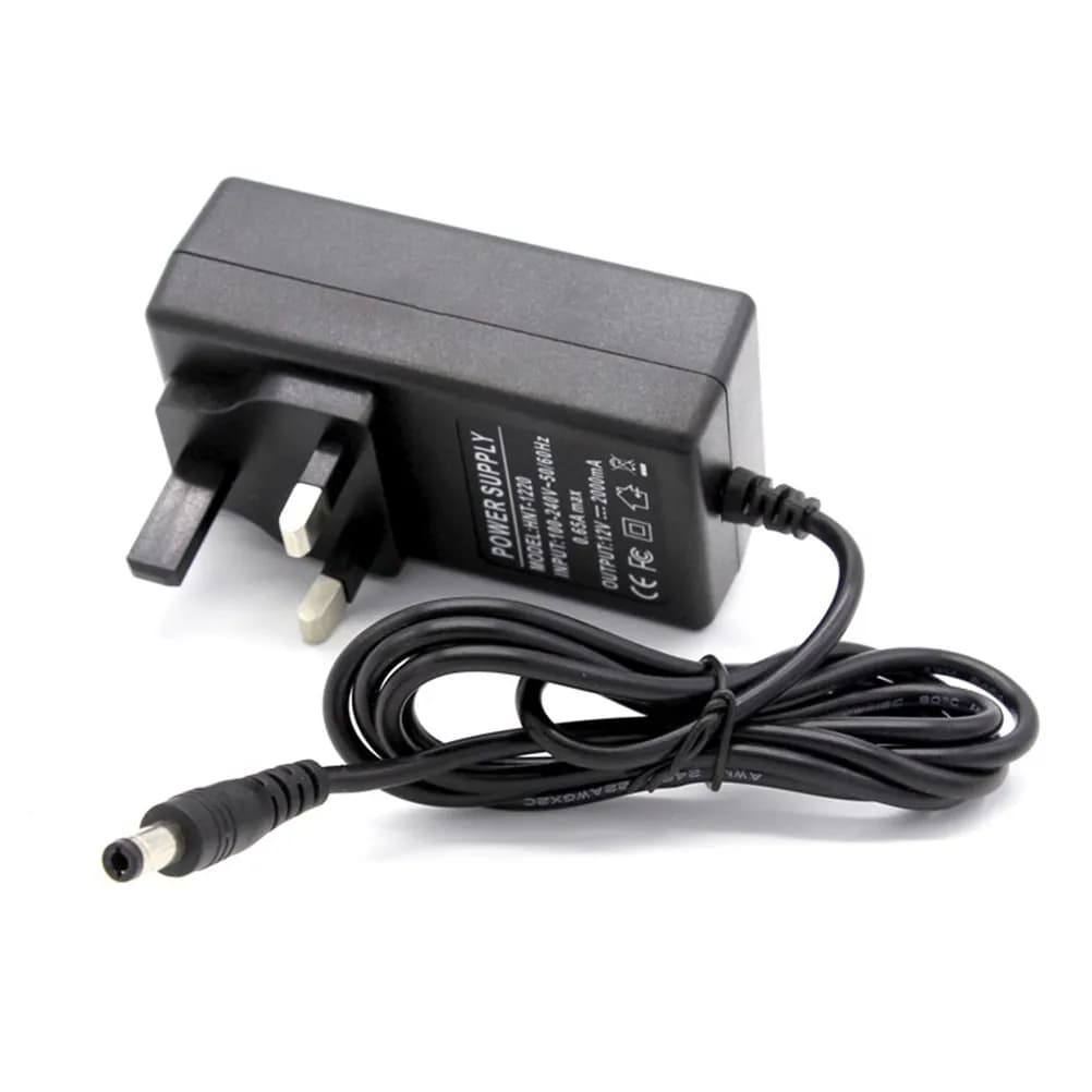 12V 2A Power Supply Adapter Ac 230V Universal Charger for External Hdd Camera Router LCD Box Recorder Speaker Uk Plug