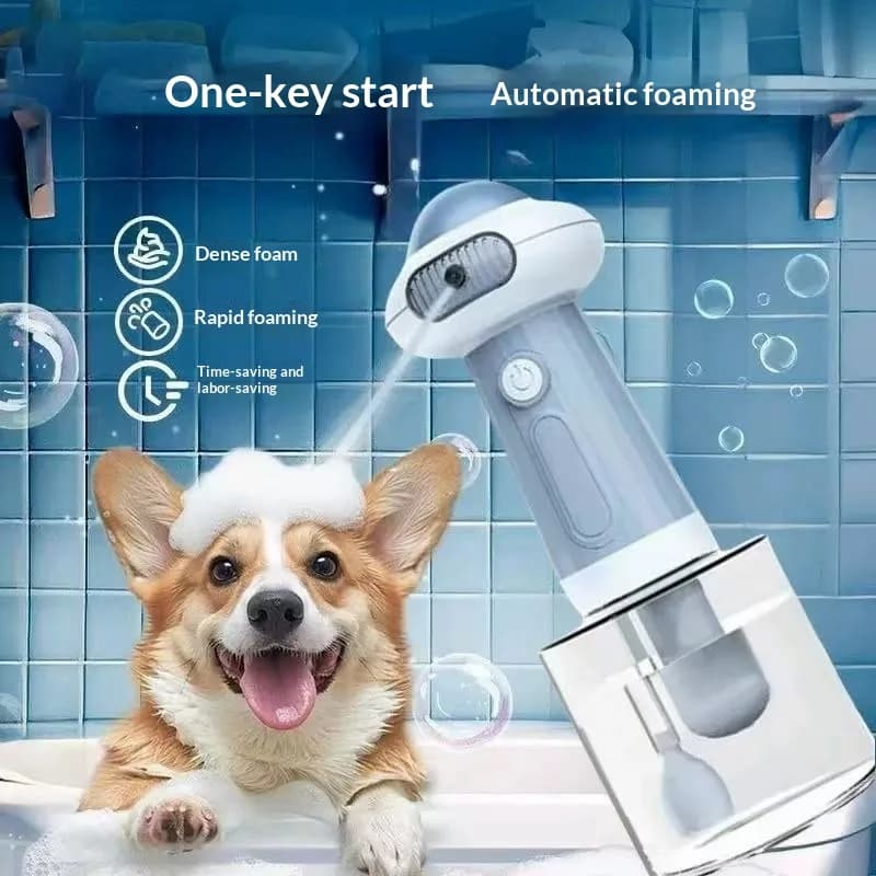 Macchina per Schiuma da Bagno per Animali Domestici, Generatore di Bolle per Shampoo, Schiumatore per Bagno di Cani e Gatti