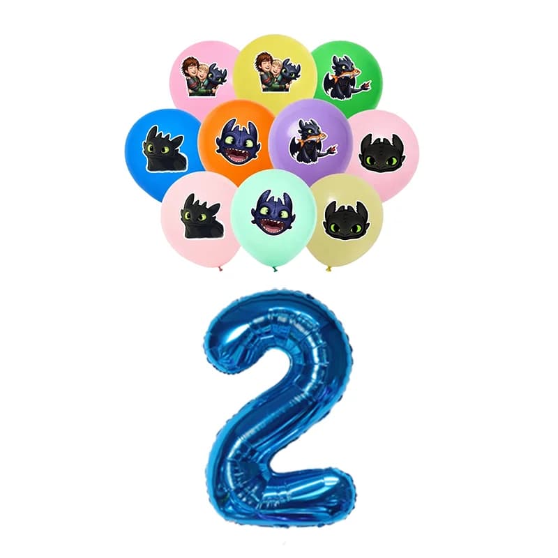 Set di 11 Palloncini in Lattice da 12 Pollici 'How To Train Your Dragon', Decorazioni per Feste di Compleanno per Bambini, Baby Shower, Giocattoli Globos