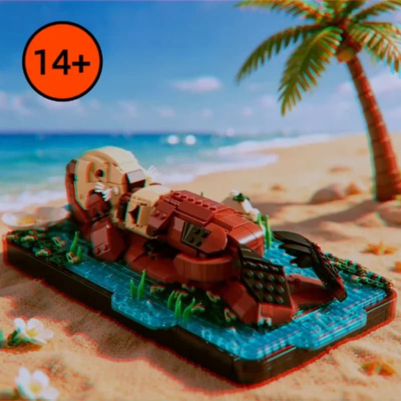 1234pcs Cute Floating Sea Otters Bricks Decor Building Blocks Model Ideas Animal Assemble Toys For Birthday Festival Gifts