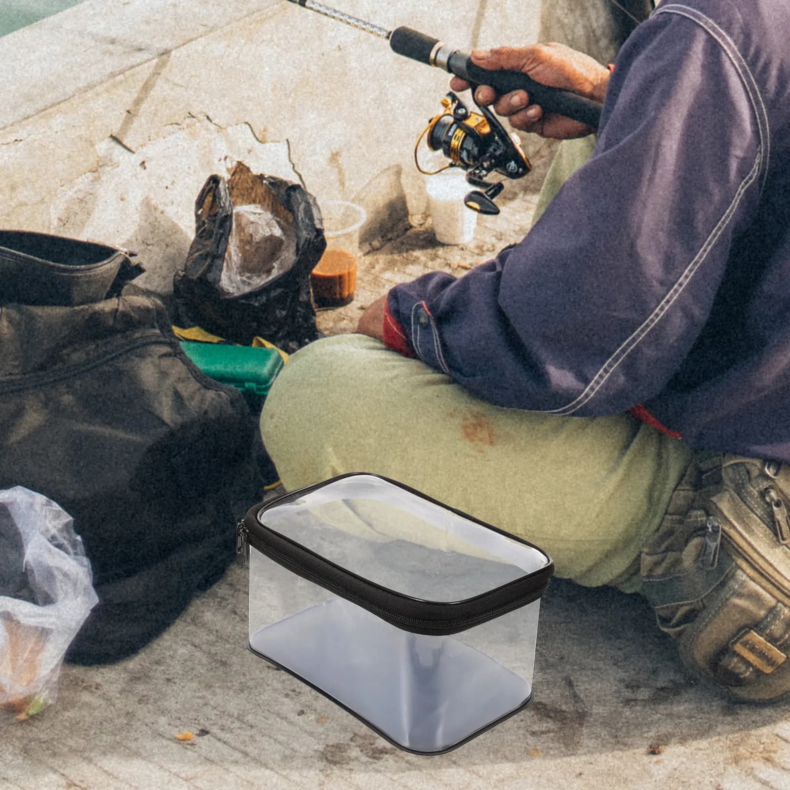 Scatola per accessori da pesca, custodie per attrezzatura, contenitore trasparente, organizer robusto e durevole, scatola porta esche e attrezzi da pesca, per uso esterno