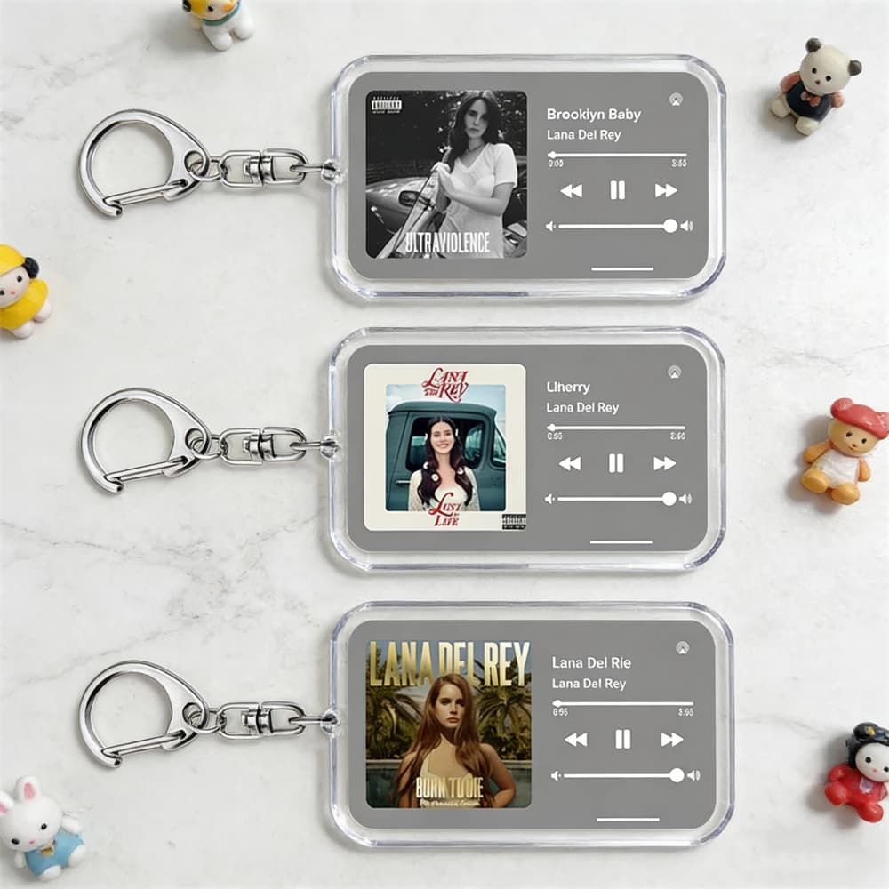 Music Lana Del Rey Songs Keychain for Women Accessories Bag Born To Die Video Games Brooklyn Baby Keyings Jewels Fan Gifts