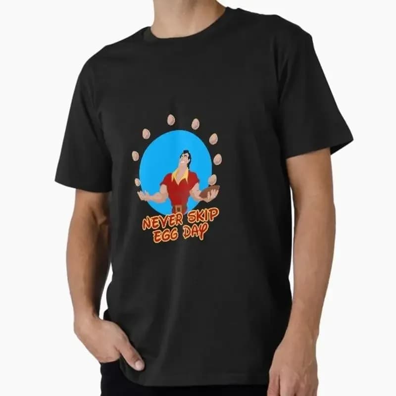 Never Skip Egg Day Gaston Lagaffe Movie Cartoon Colo T Shirt Made USA AUS M 2XL