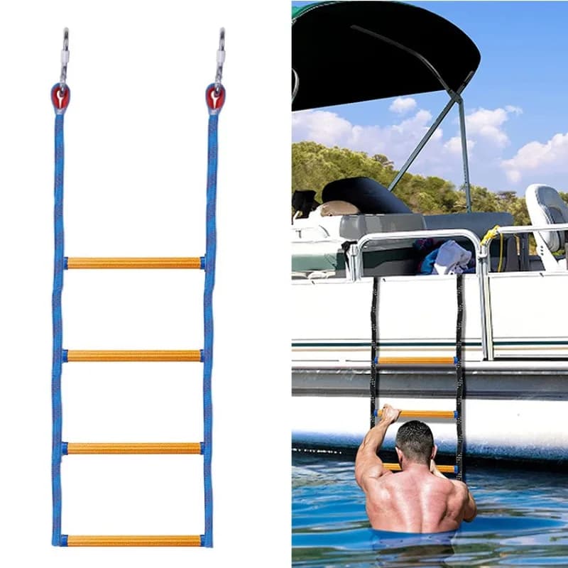 Scala per yacht Scala di vita marina Scala di corda Scala a quattro sezioni Scala anti-smarrimento Alpinismo Fibbia Scala di corda Barca da pesca