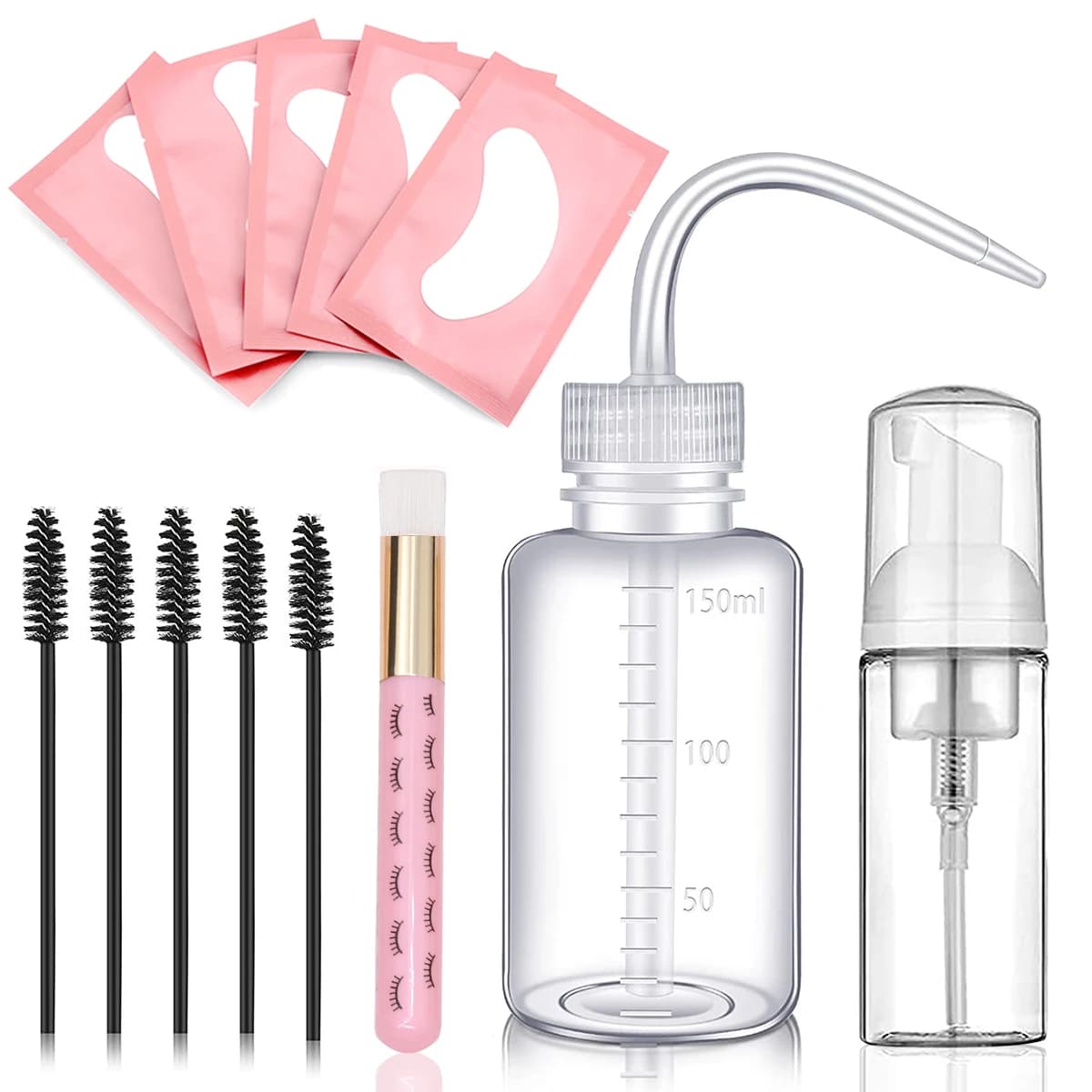 13 pz/set Kit di Pulizia Estensione Delle Ciglia Set Lash Shampoo Spazzola Sapone Schiuma Bottiglia di Lavaggio Pennello Per Sopracciglia Pad Patch Strumenti