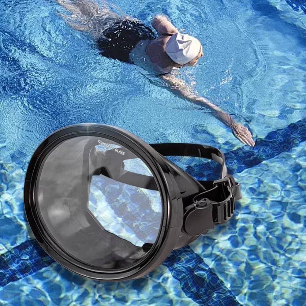 Eyewear PVC Fisherman's Goggles Waterproof Tempered Glass Diving Mask Adjustable Anti-Fog Snorkeling Goggles Freediving