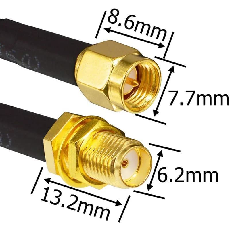 Cavo di prolunga coassiale RG58 a bassa perdita da SMA maschio a SMA femmina per antenna radio 3G/4G/5G/ADS-B/Ham/GPS/WiFi 0,5m/1m/3m/10m