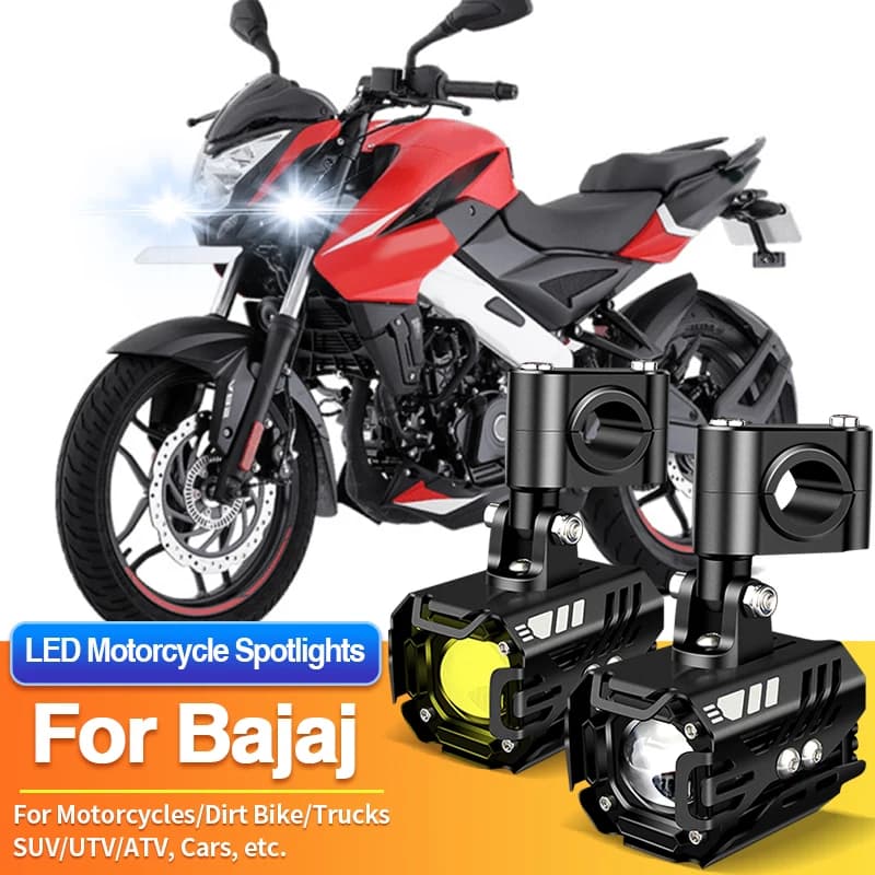 1/2 Pezzi Faro LED per Moto, Faretto Bicolore per Camion, Auto, SUV, ATV, Compatibile con Bajaj Pulsar 150 Neon/160 NS TD/200 NS FI ABS/200 RS