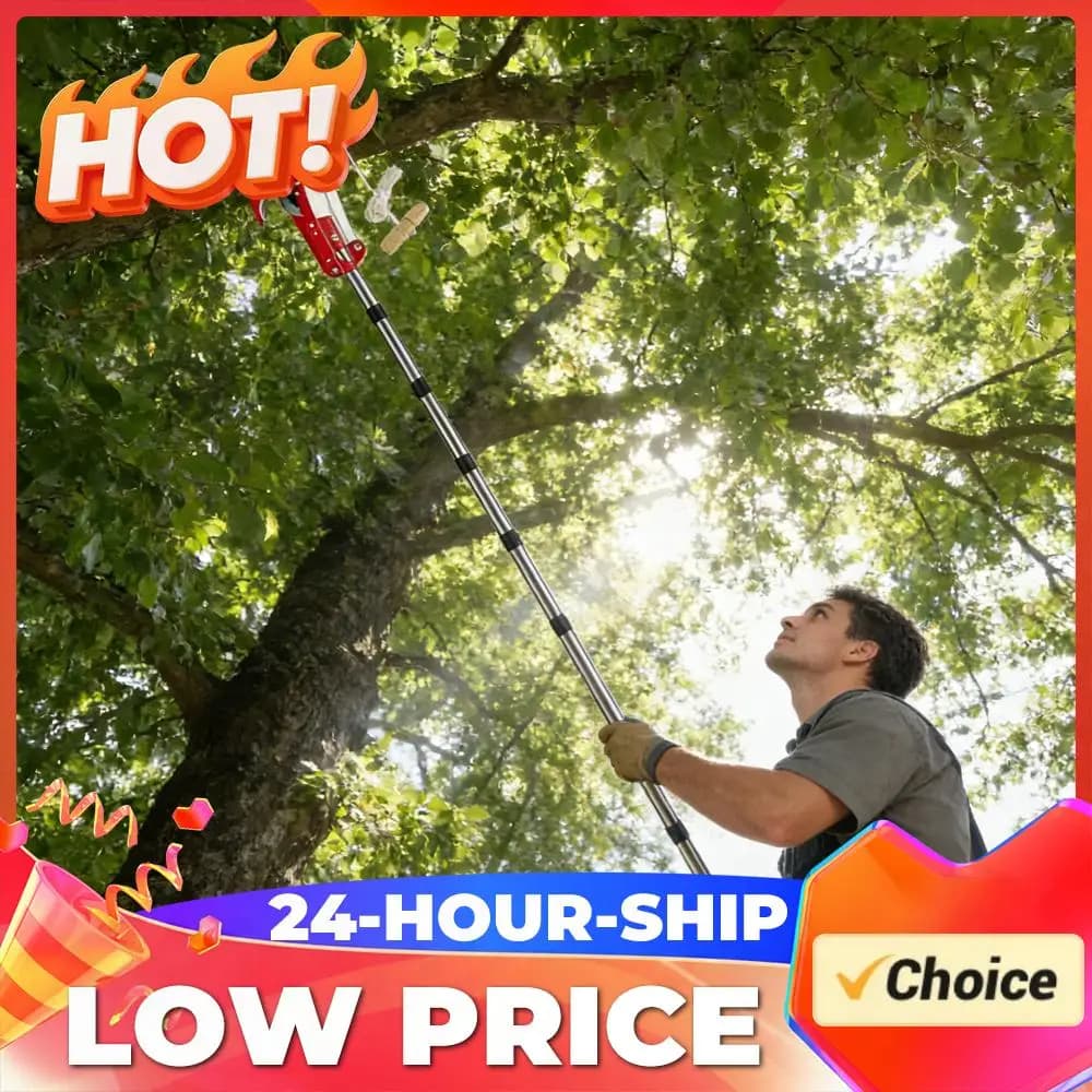 13 Foot Professional Power Scissors with Telescopic Handle for Cutting Brakes and Fruit Collection