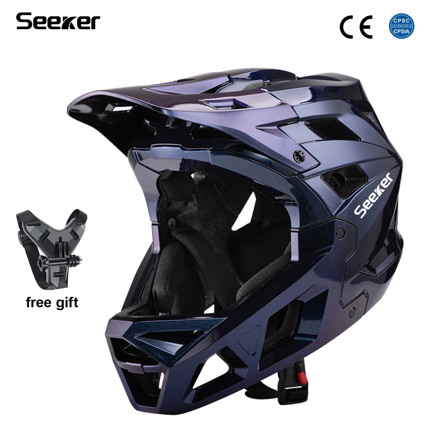 Casco integrale leggero da mountain bike Seeker per fuoristrada, casco protettivo per downhill, casco da ciclismo per adulti, casco da ciclismo per esterni.