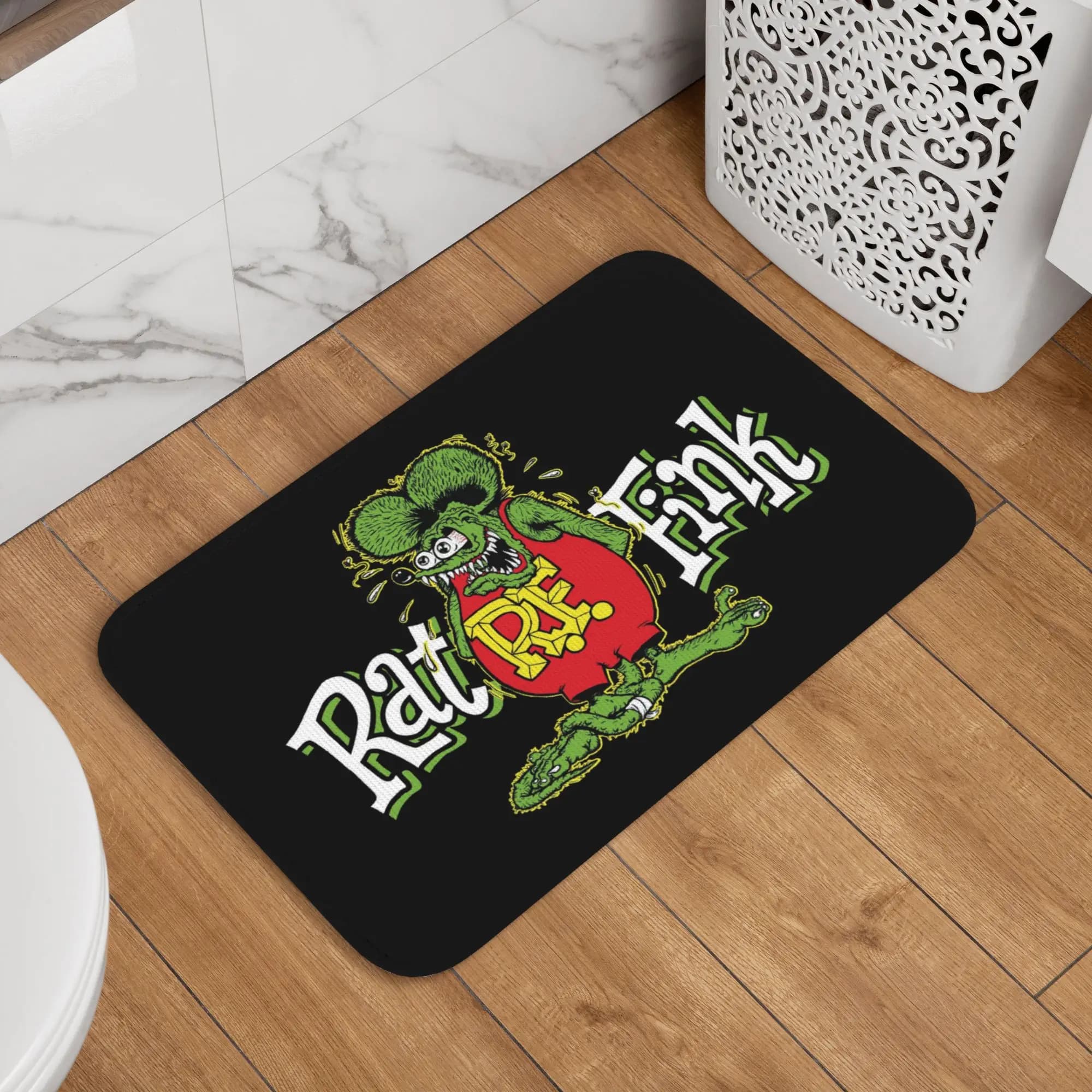 Tappetino Personalizzato Anime Cartoon Rat Fink per Pavimento, Porta, Bagno, Cucina, Antiscivolo, per Esterni, Garage, Ingresso