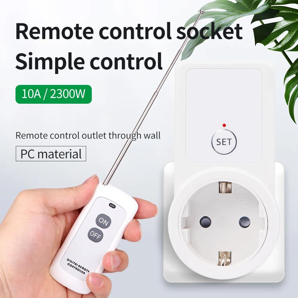 Intelligent remote control socket Wireless power socket 220V 16A power outlet ue socket 433mhz wireless control
