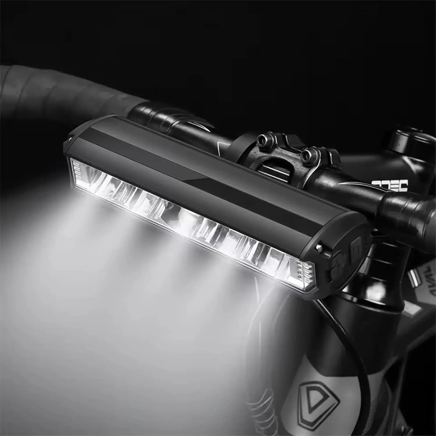 Luci per Bicicletta, 17 LED 4800 Lumen, Luce per Bici Ricaricabile USB 10000mAh, Faro per Bicicletta con Display Digitale della Potenza