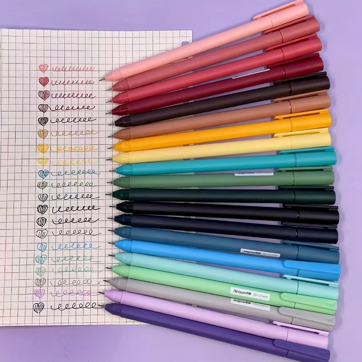 Set di 20 Penne Gel Colorate Stile Morandi, Fusto Opaco Punta Fine 0.5mm, Penne con Inchiostro Pastello Assortito per Diari, Appunti e Arte