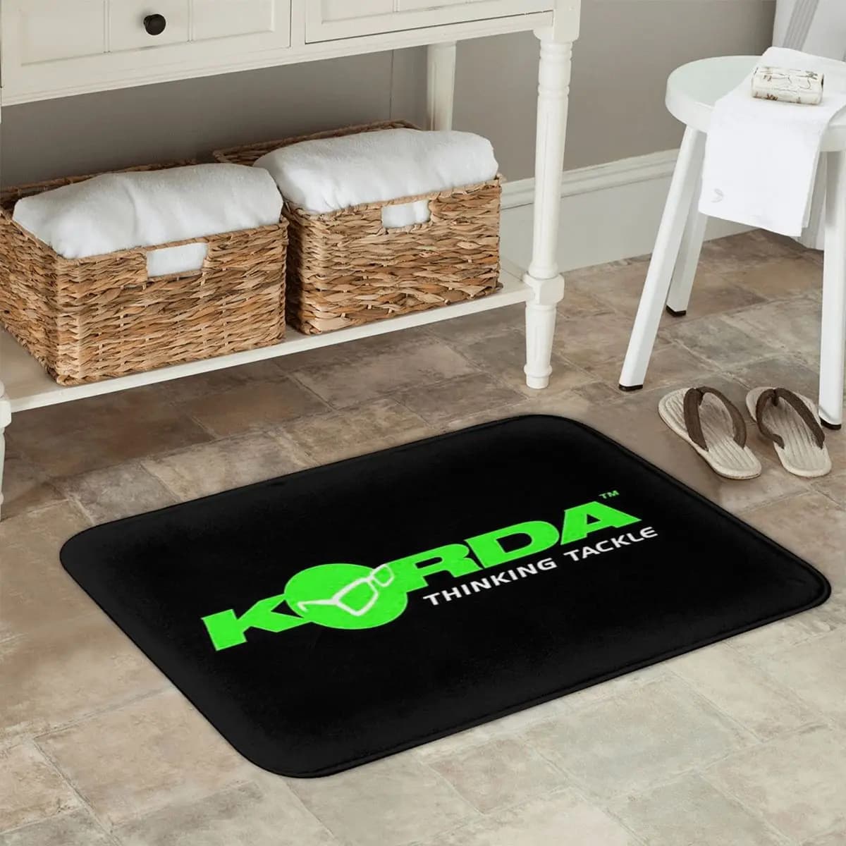 Korda Fishing Logo Zerbino Kitchen Entrance Mat for Home Anti-slip Mat for Bedroom Mats