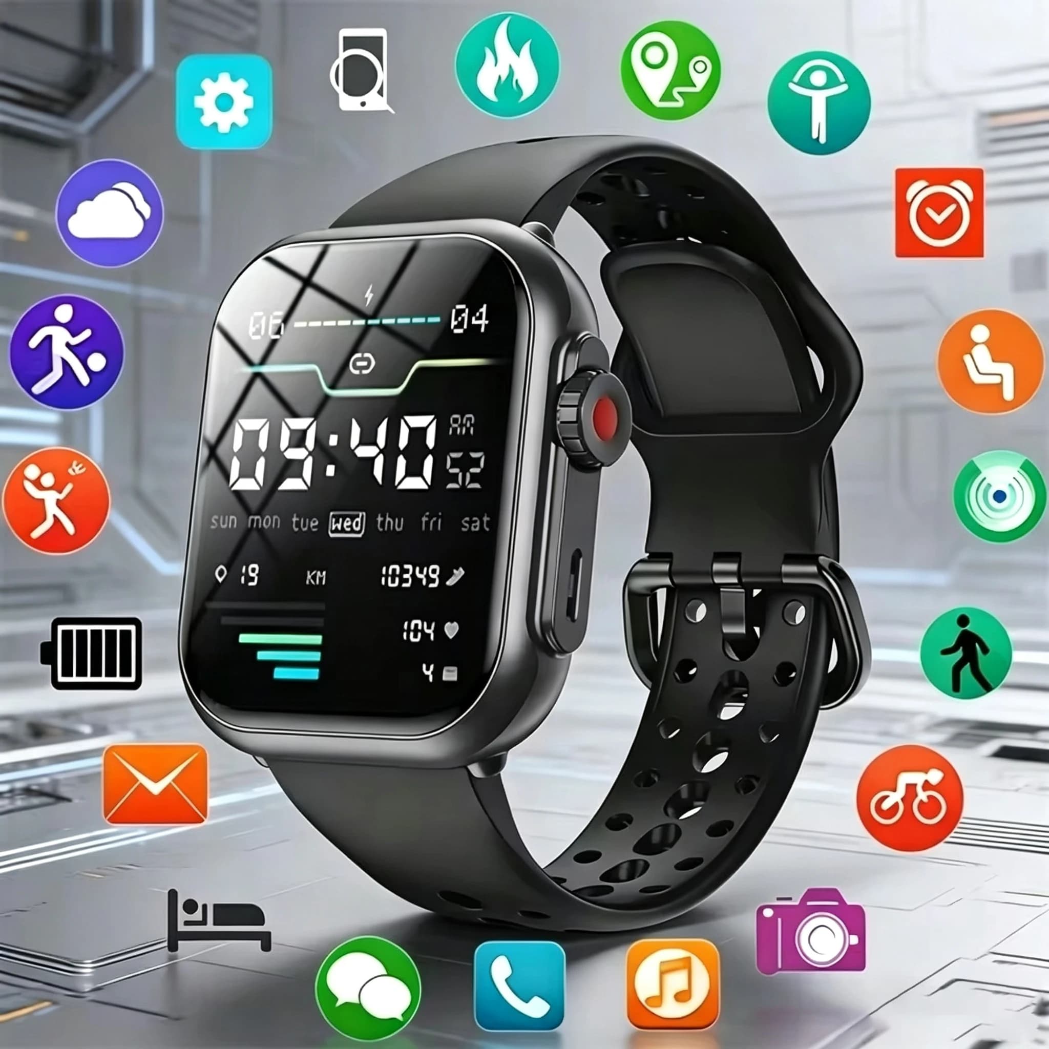 New 2026 1000mAh Smart Watch Men Women 1.85-Inch HD AMOLED Full Touch Screen Sport IP68 Waterproof Bluetooth Call SmartWatch Man