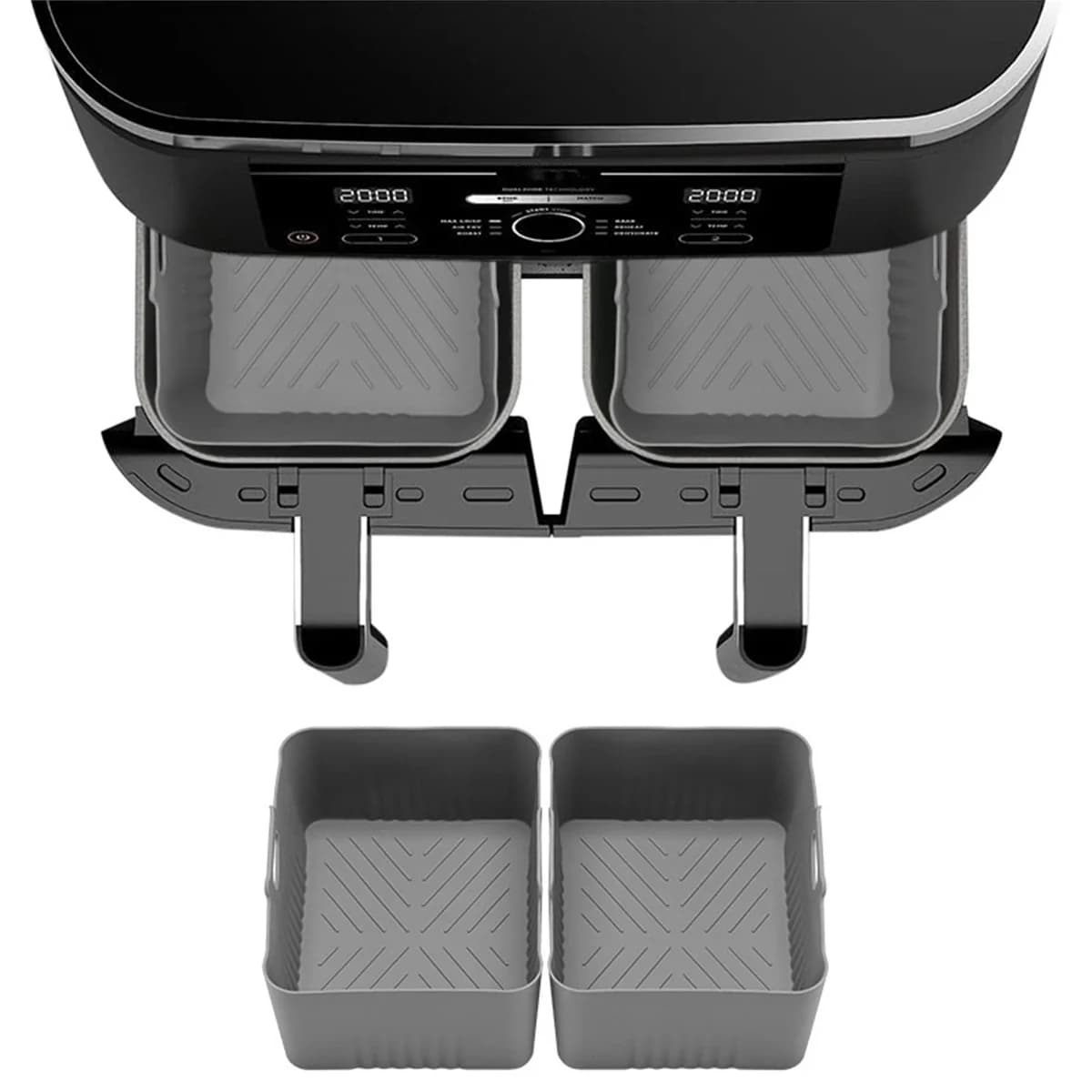 Air Frying Accessories Non-stick Basket Easy Food Transfer Silicone Heat Resistant Multifunctional Kitchen Essential