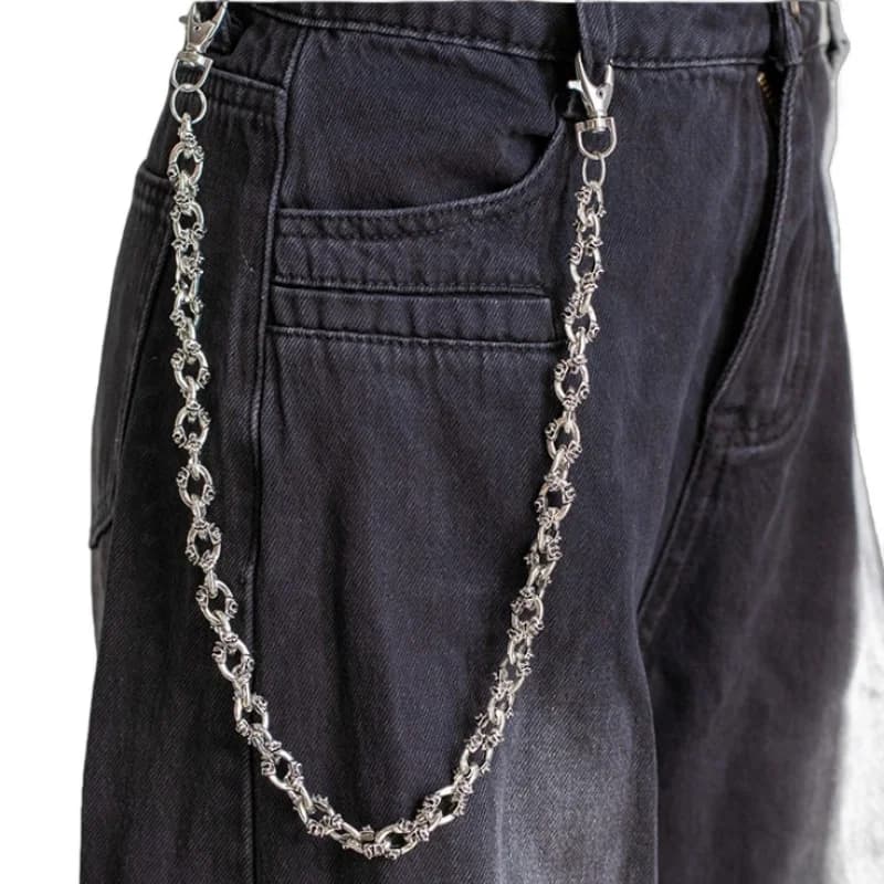 Portachiavi Punk Rock con Teschio in Metallo, Anello Grande per Pantaloni, Portafoglio, Jeans, Gioielli Unisex Hip-hop, Regalo