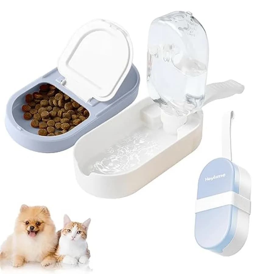 Ciotola e Bottiglia d'Acqua 2-in-1 per Cani, Contenitore Grande per Snack, Bocconcini e Barrette - Dispenser Portatile per Animali Domestici per Escursioni e Viaggi