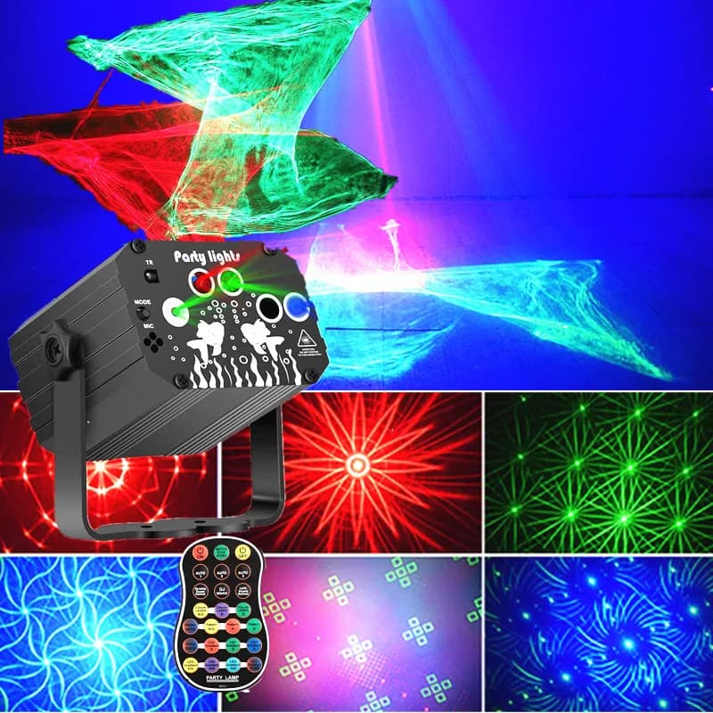 Party Light DJ Disco Light Proiettore di luci da palcoscenico con flash laser, adatto per la decorazione di feste in casa, club, karaoke. Luce ambientale