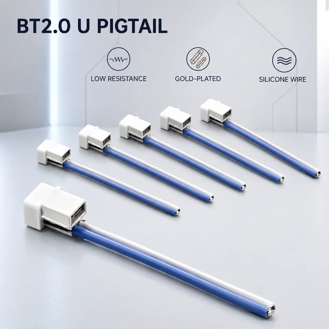BETAFPV BT2.0 U Cable Pigtail 40mm 22AWG Male Connector 6PCS For 1S Tiny Whoop FPV Drone PH2.0 Upgrade Power Lead Racing RC Part