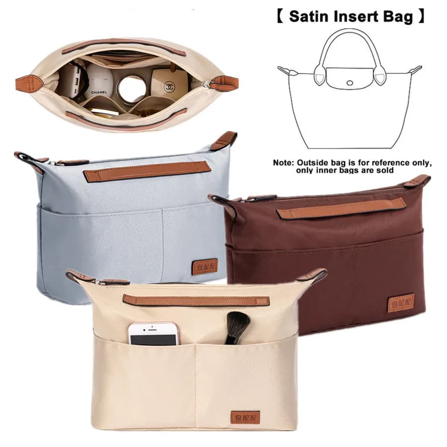 Borsa interna per borse Longchamp LE PLIAGE Borsa con inserto in nylon Borsa per trucco Organizzatore Borse per cosmetici con cerniera portatile