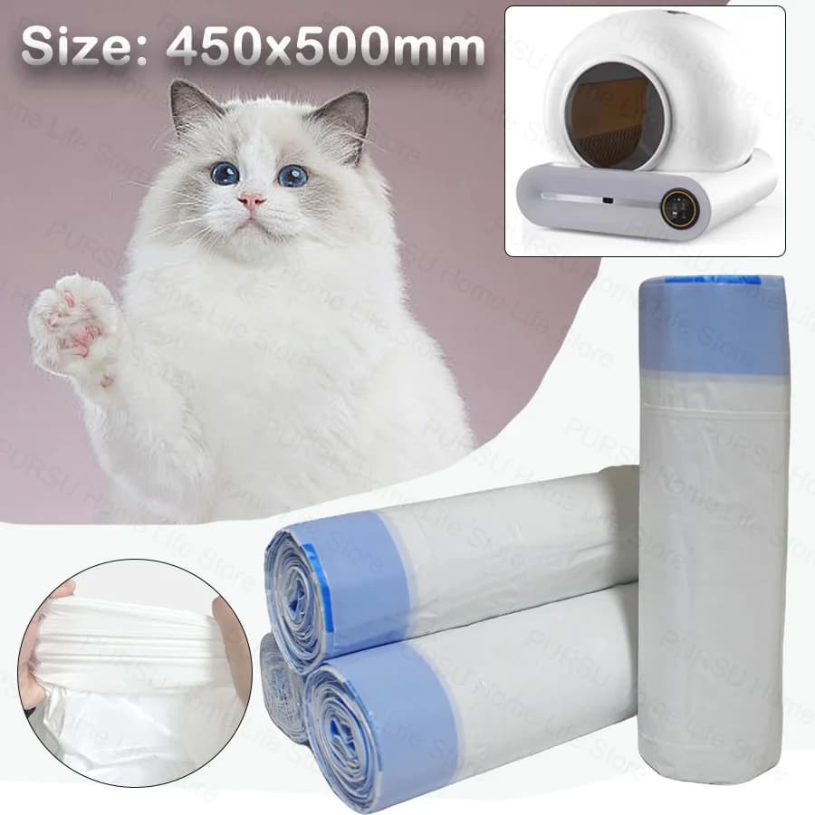Borsa di ricambio per sacchetto della spazzatura per lettiera per gatti resistente da 3/6 rotoli per TONEPIE Ti Pro o Ti + e Q-Clean Smart Litter Box Sacchetto per cacca