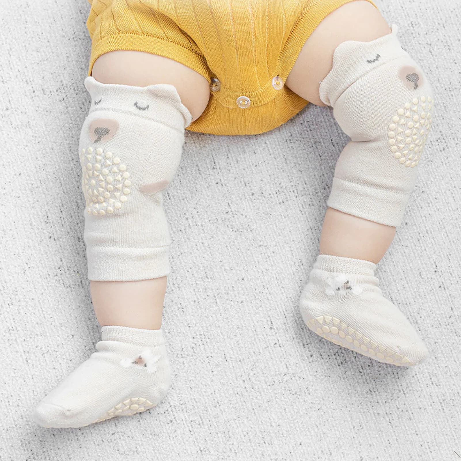 Baby Crawling Knee Pads Socks Unisex Toddler Knee Protectors Non Slip Ankle Socks for Toddler Baby Boys Girls