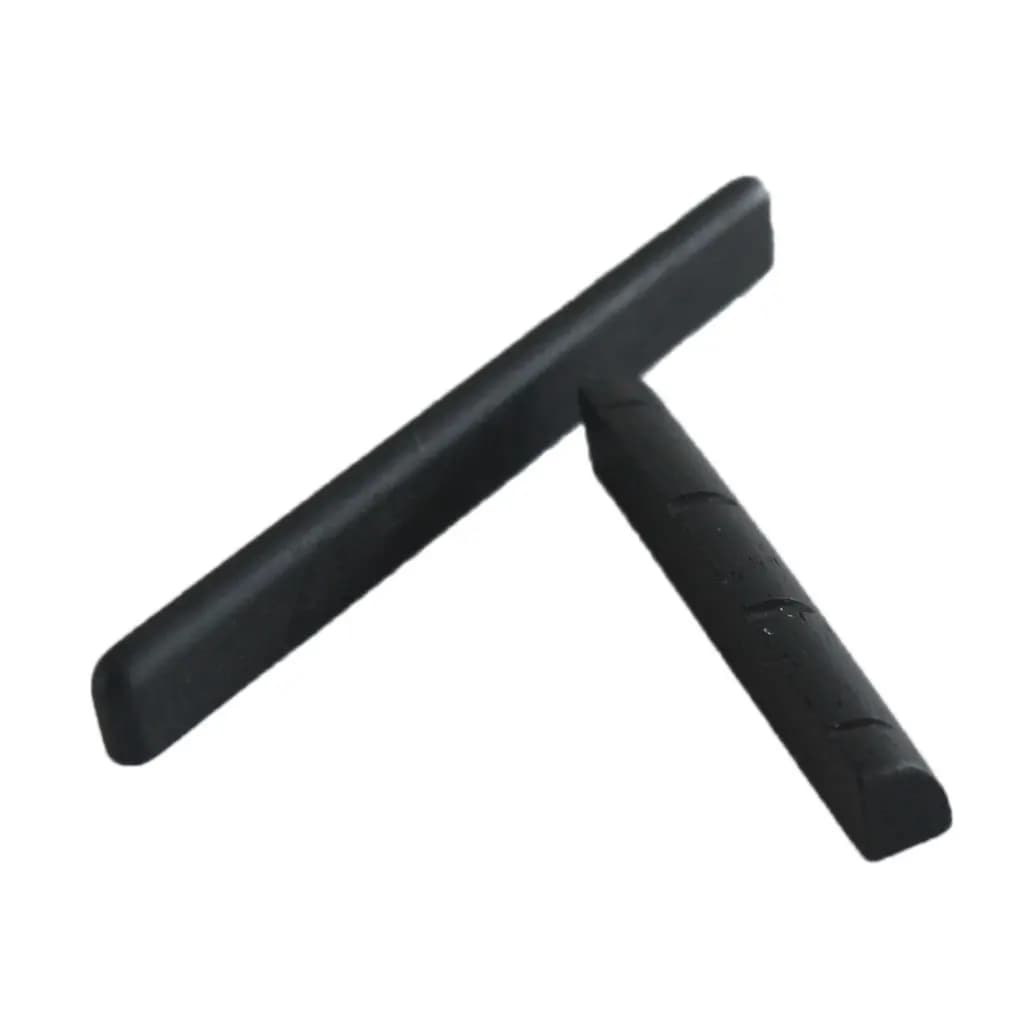 1 set di parti di strumenti musicali con sella scanalata di ricambio per chitarra ukulele nere