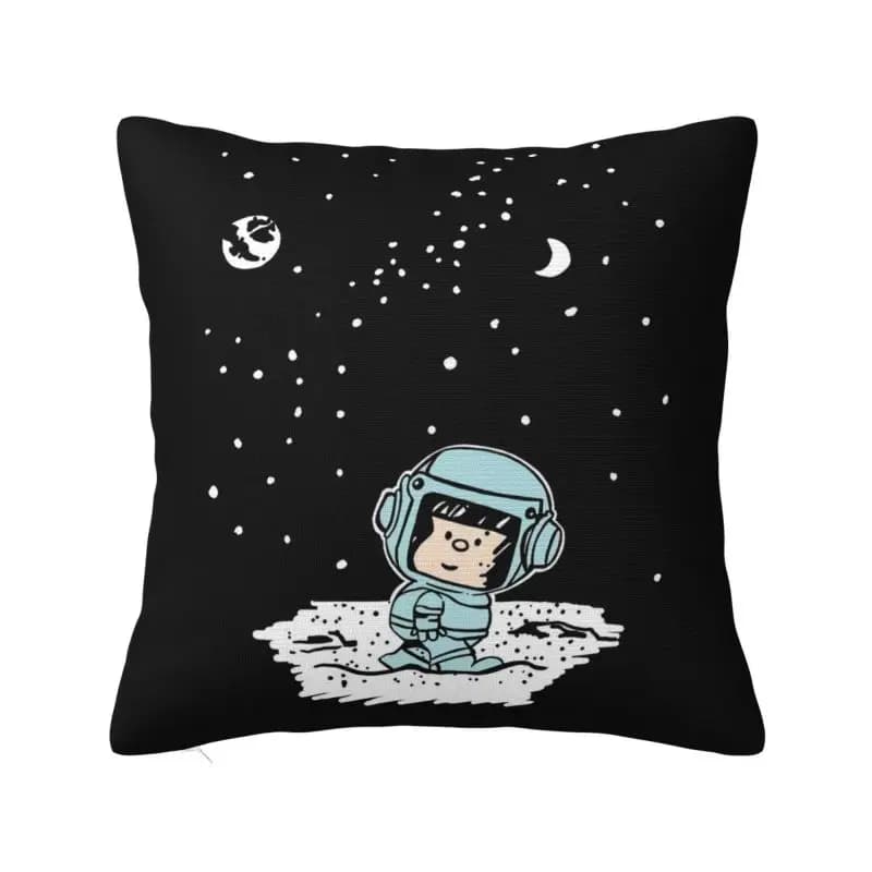 Mafalda In Space Pillow Case 45x45cm Home Decorative Fashion Quino Comic Cartoon Cushions for Sofa Square Pillowcase