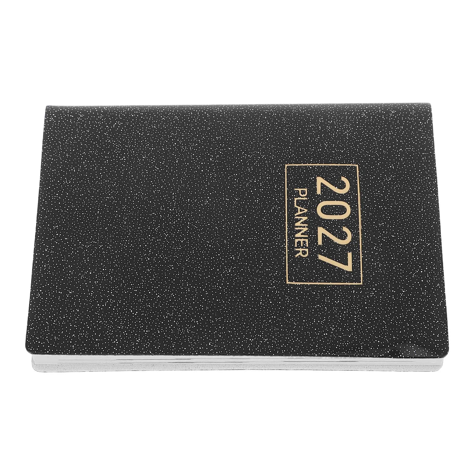 2027 Planner Notebook Pocket A7 Black PU Hardcover Small Daily Weekly Monthly Organizer Pocket Calendar 2027
