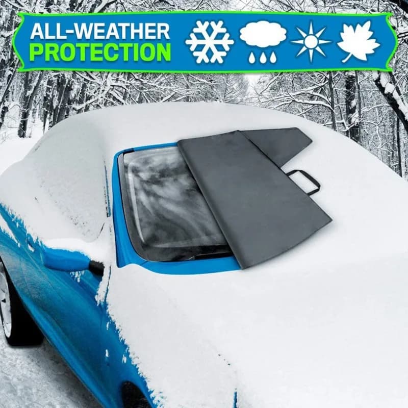 Parabrezza anteriore per auto invernale Copertura da neve 600D Oxford Parasole Abbigliamento per auto Deflettori antivento Parassiti Protezione per auto da neve