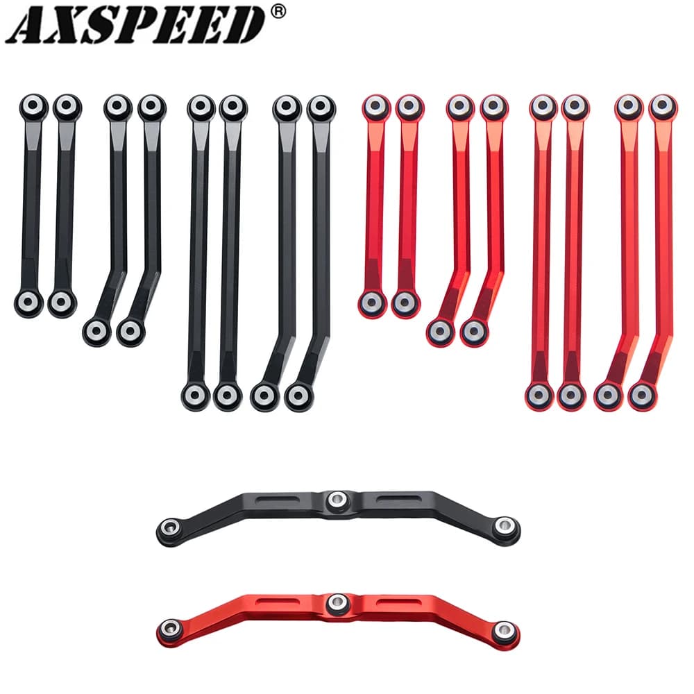 AXSPEED Collegamento del telaio in metallo High Clearan e set di collegamenti dello sterzo per parti di aggiornamento 1/18 RC Crawler TRX4M Bronco Defender
