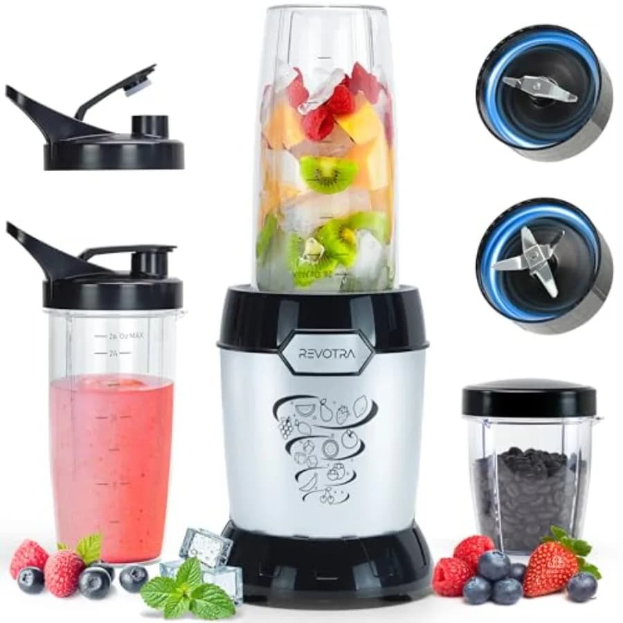 Frullatore per Smoothie 1200W, Frullatore Personale per Frullati da Cucina con 2 Bicchieri da Viaggio Senza BPA da 26oz, Perfetto per Smoothie