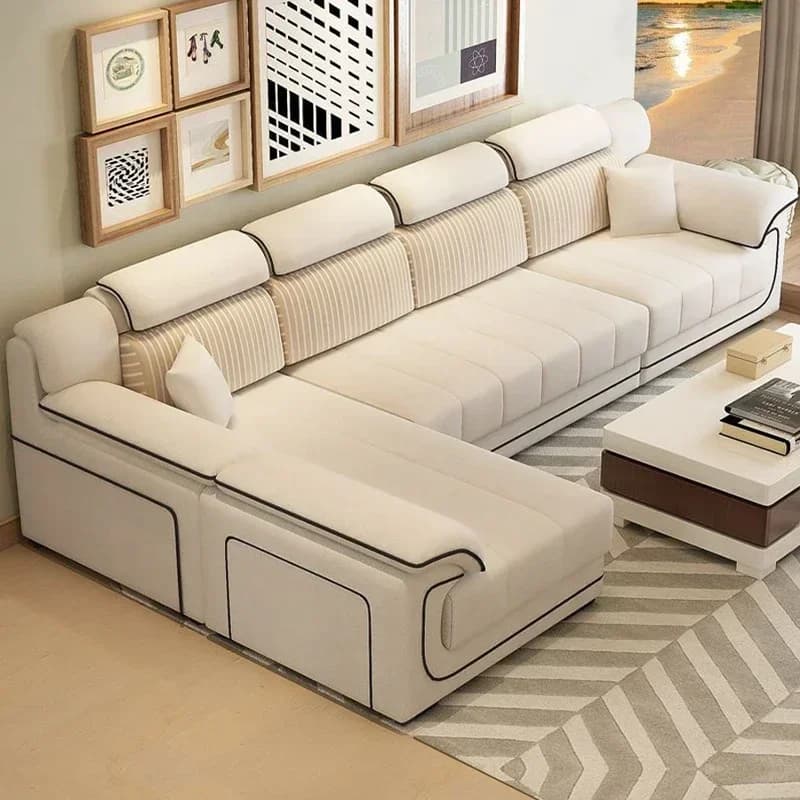 Divani europei in legno beige riempitivo bracciolo design nordico reclinabile divani pigri salone di lusso moderno divano 2 posti mobili unici