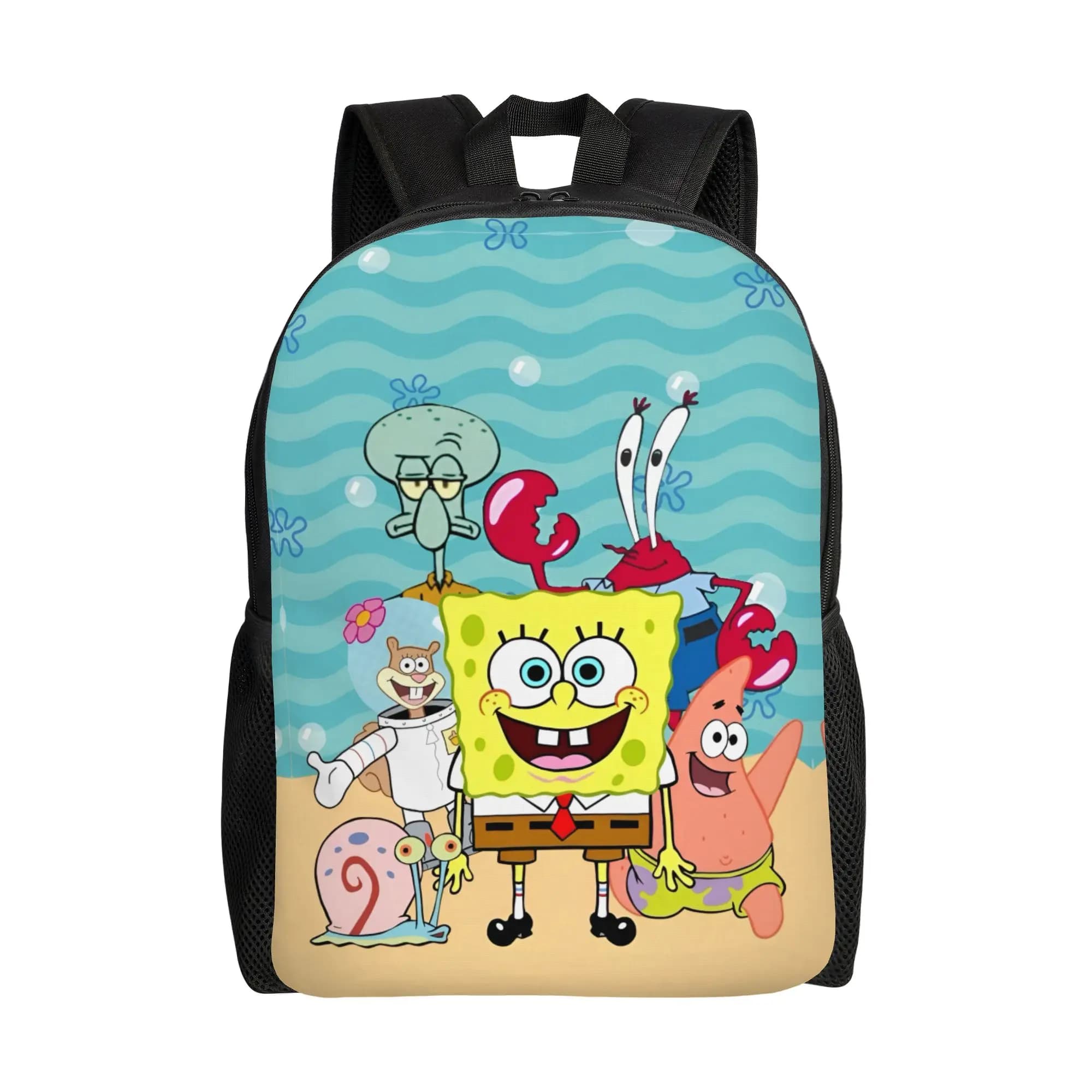 Personalized S-Sponges Anime Bobes Backpacks Women Men Fashion Bookbag for School College Cartoon Bags