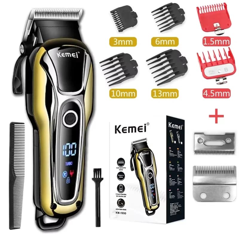 Kemei KM-1990 Professional Haircut Rechargeable Trimmer Man Electric Taglierina Haircutting Machine Cordless Barba Trimmer