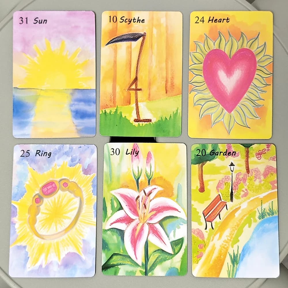 Sistema Rana 9*6 cm Pittura ad acquerello Mazzo Lenormand 42 pezzi Carte Lenormand