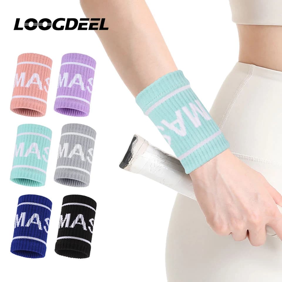 LOOGDEEL 1 Pair Elastic Sport Wristband Basketball Golf Tennis Wrist Guard Sweatband Wrist Band Fashion Colorful Wrist Support