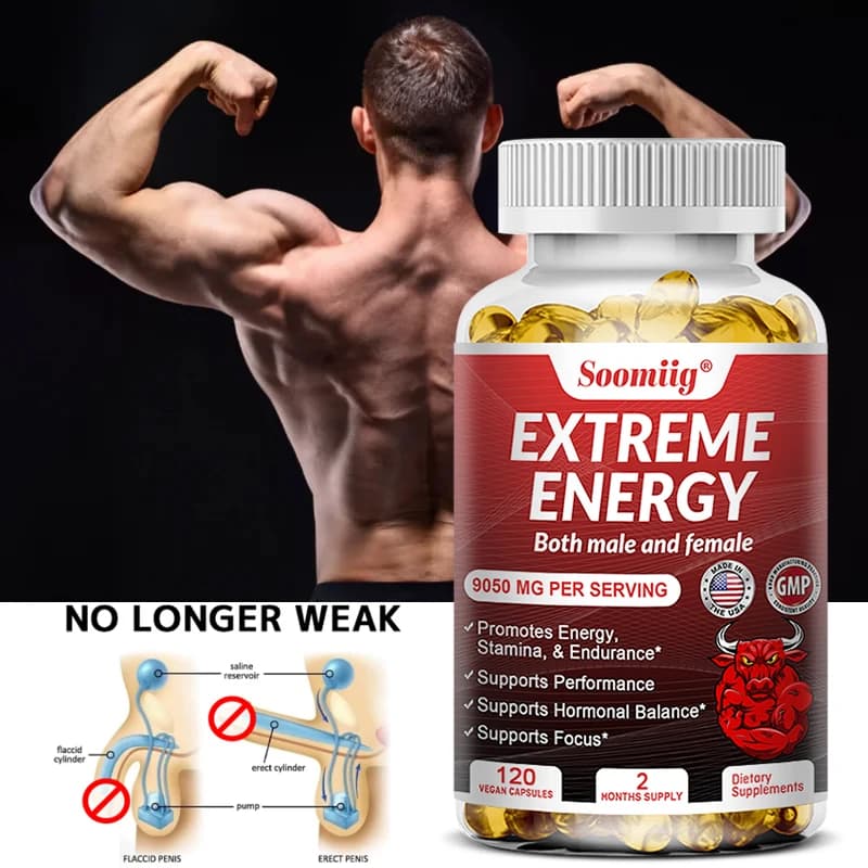Extreme energy - Maximum strength, reduced fatigue, motivation, focus, resistance - Natural energy supplement for men and women