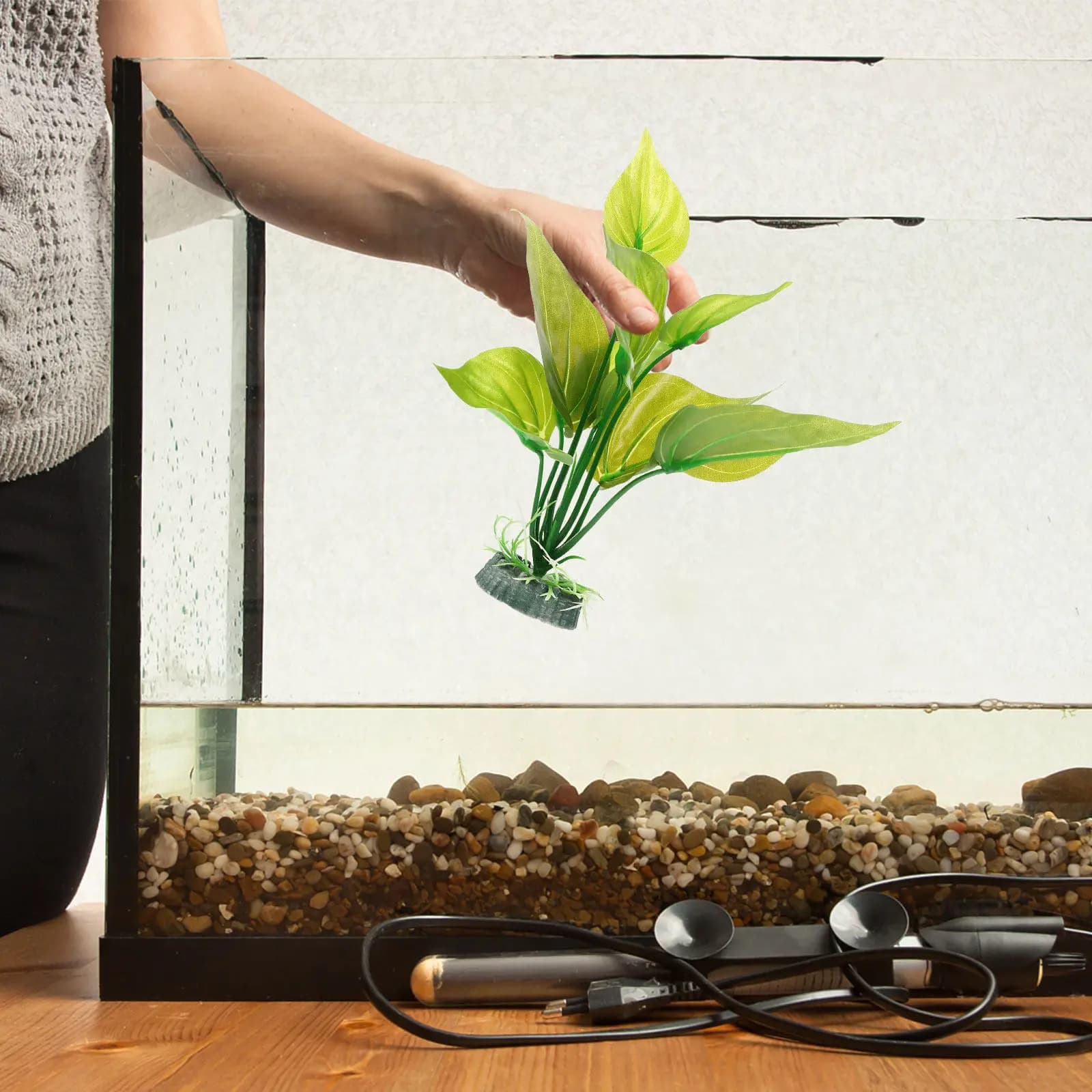 Piante Artificiali in Resina Premium per Acquario, Decorazioni Realistiche Non Sbiadenti per Acqua Salata e Dolce, Sicure per Pesci e Piante