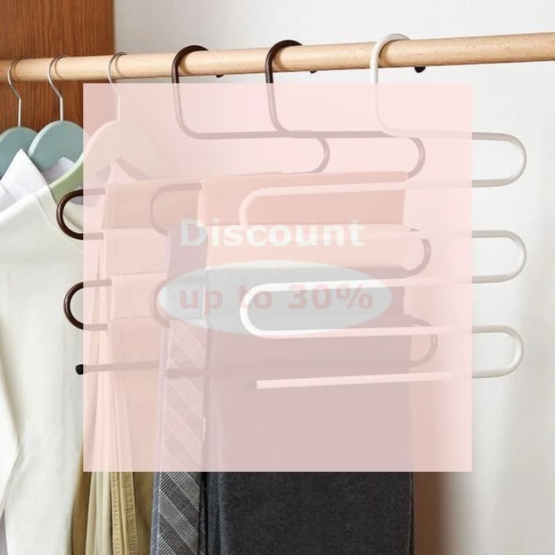 (5 Layers Nonslip Clothes Hangers Rack Multifunctional Pant Storage Organizer With Multi Hanging Options)