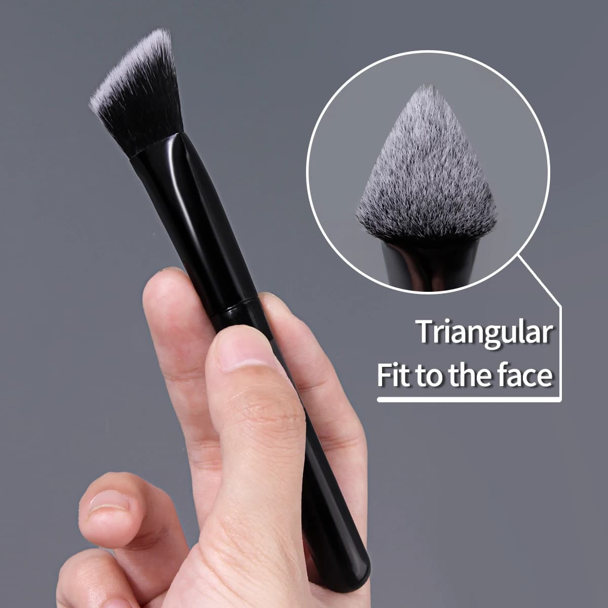 1pc Multifunctional Triangular Concealer Brush, Soft Fiber, For Dark Circles, Acne Marks & Tear Troughs