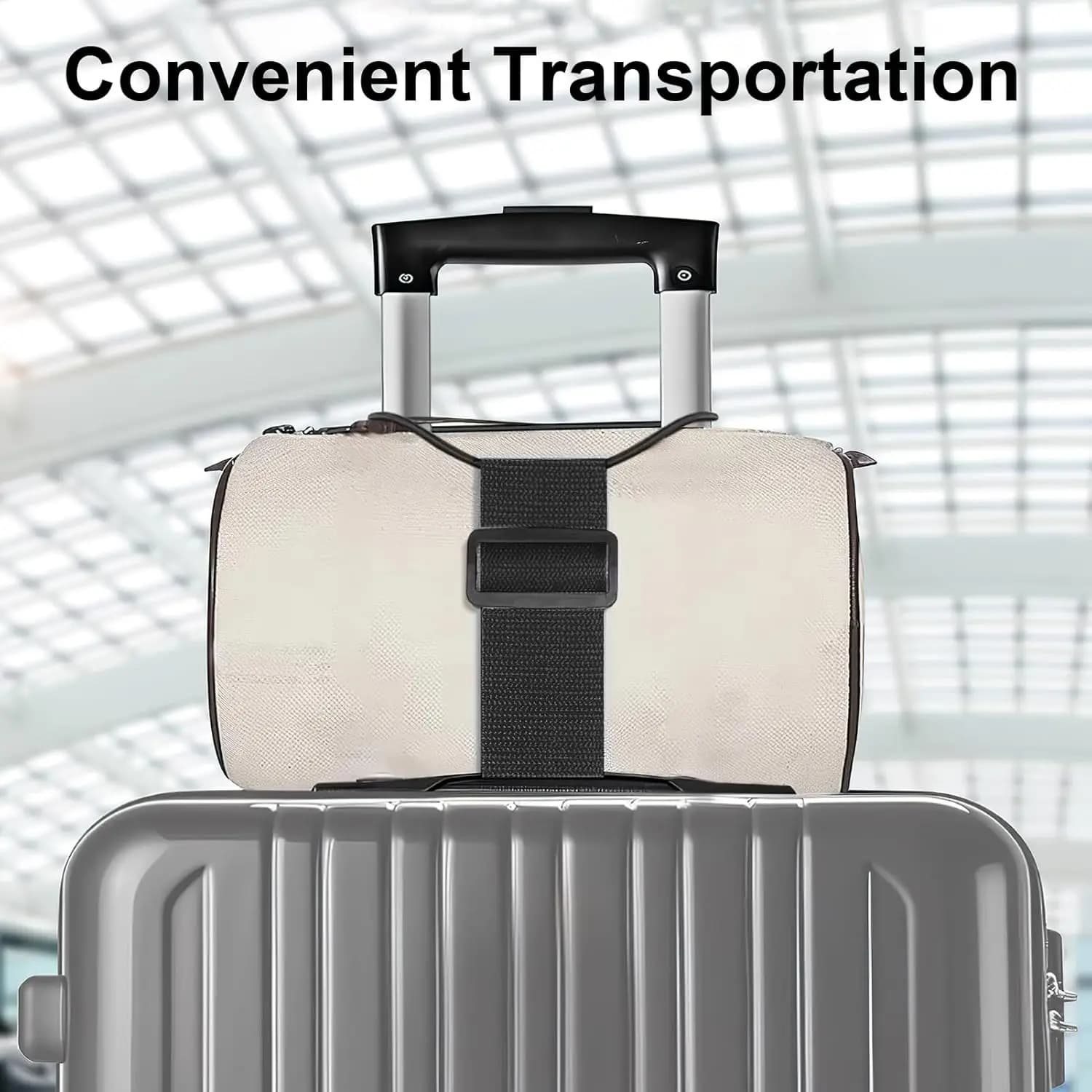 1-Pack Luggage Straps for Suitcases Widened Luggage Connector Straps for Travel Essentials. Heavy Duty Add A Bag Strap Bungee Belts. Adjustable Elastic Secure Carry-On Backpack Accessory
