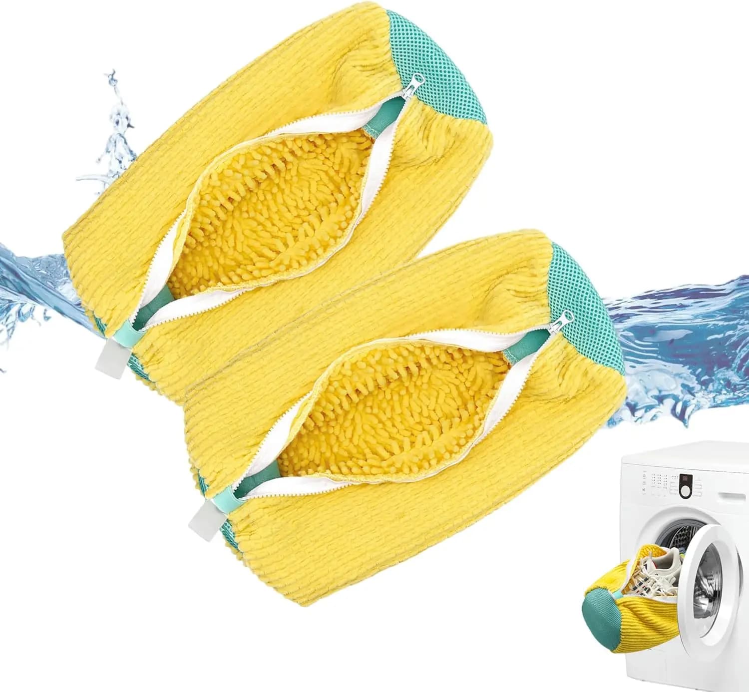 2-piece shoe washing machine bag, quick and easy cleaning, laundry shoe bag for washing machine and dryer, gymnastic shoe cleaning bag for most shoes