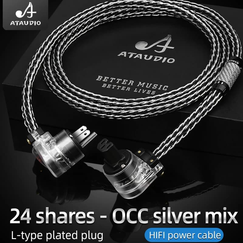 Cavo Audio di alimentazione Hifi cavo di alimentazione Hi-End OCC Silver Mix con spina di alimentazione EU US AU per amplificatore CD Amp