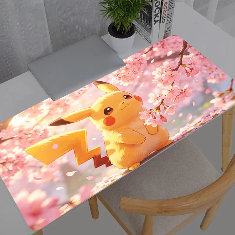 Gaming Mouse Pad Large Computer Mousepad Pokemon Pikachu Pink Desk Mat PC Anime Carpet Keyboard Gamer Accessories Table