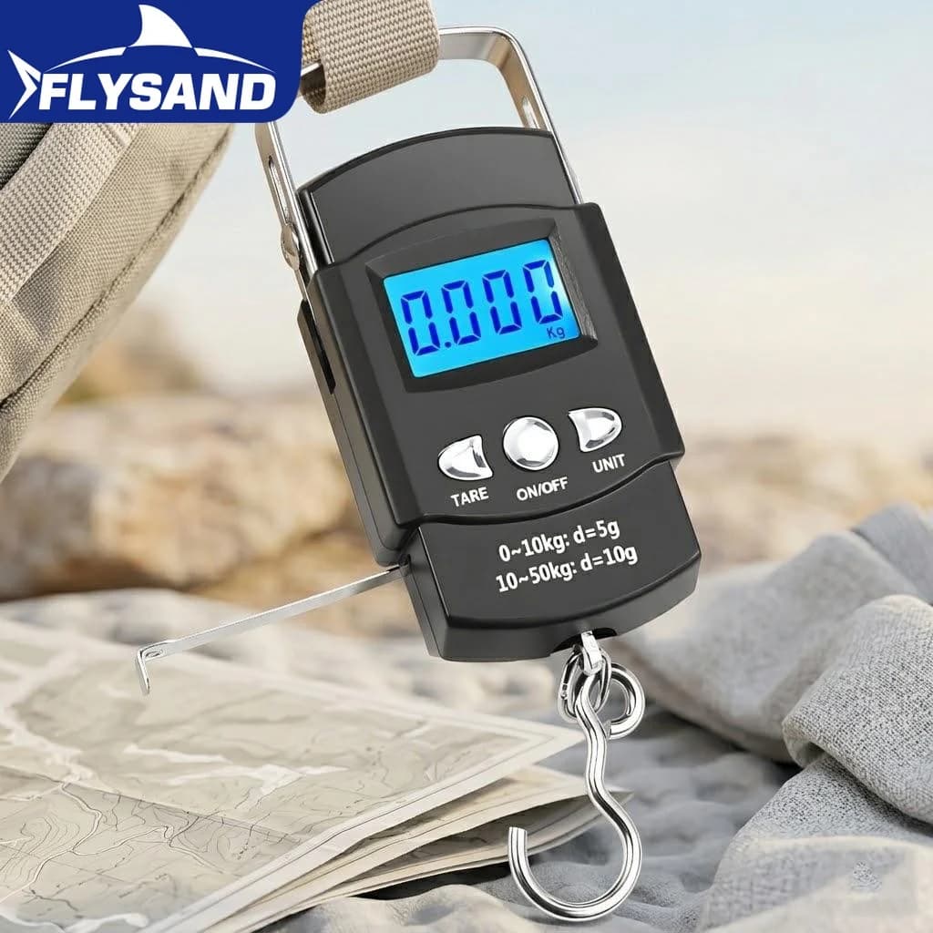 Portable Digital Luggage Scale 50kg High Accuracy Hook Weight Fishing Tool Travel Gear Outdoor Sports Professional Equipment
