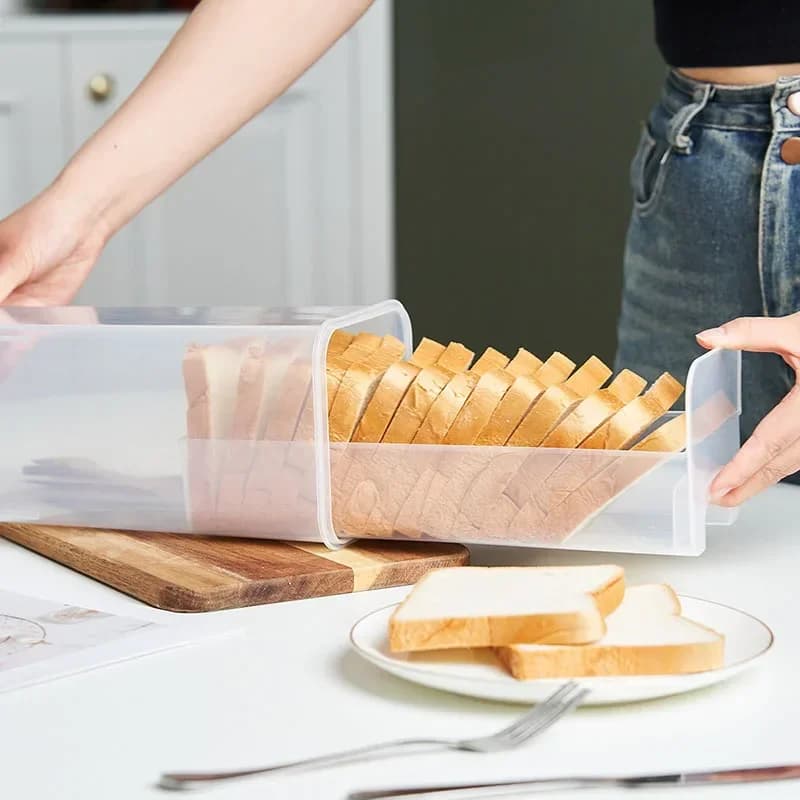 Scatola per il pane in plastica con coperchio e vassoio sigillanti, scatola per la conservazione del pane, scatola per la conservazione del pane per panini, scatola per la conservazione della pasta, barattolo multigrano